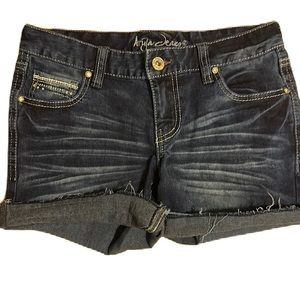 ARIYA Jeans Shorts size 5/6. Dark Blue with embellishments on pockets.